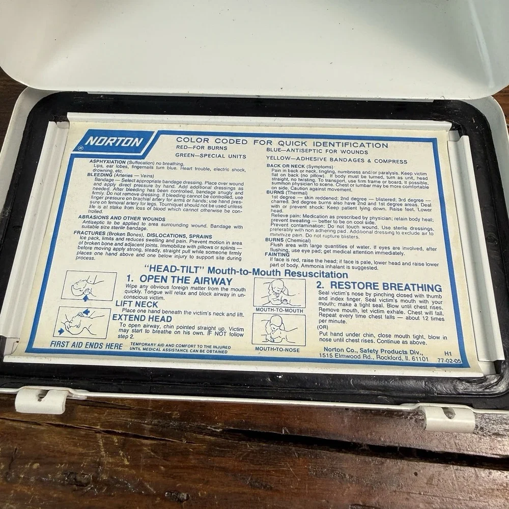 Vintage‎ Contel Continental Telephone First Aid Kit Metal Box Rare Logo 1960s